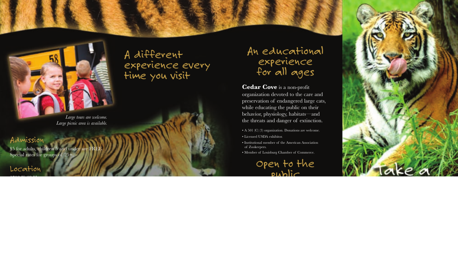 Historical Cedar Cove brochure page one